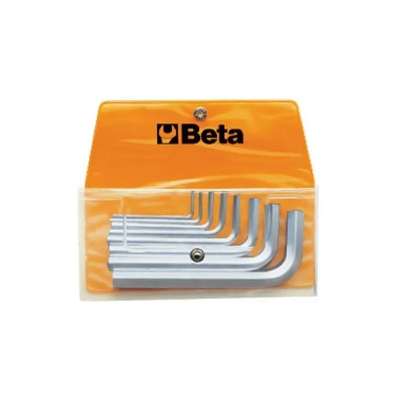 96/B8 Juego de 8 llaves Allen acodadas, cromadas, en sobre