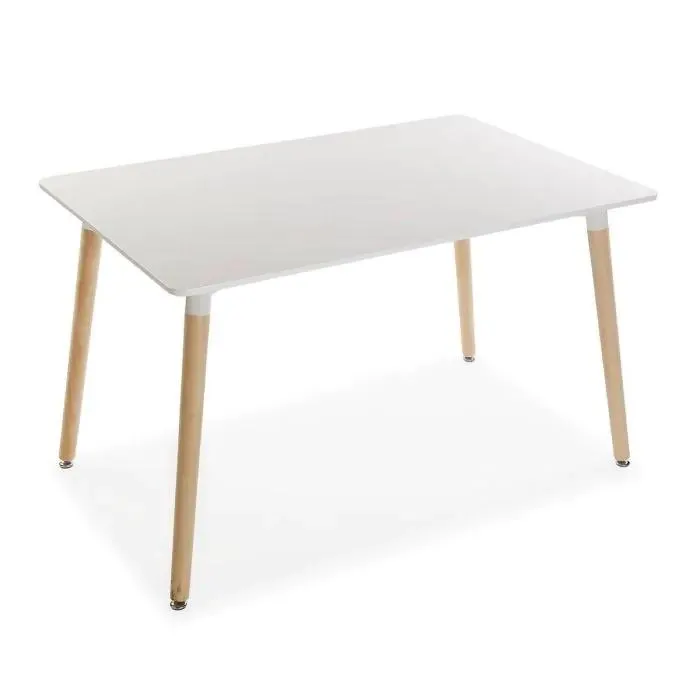 Mesa Blanca Meera 120x80 cm con Patas de Madera 22020026