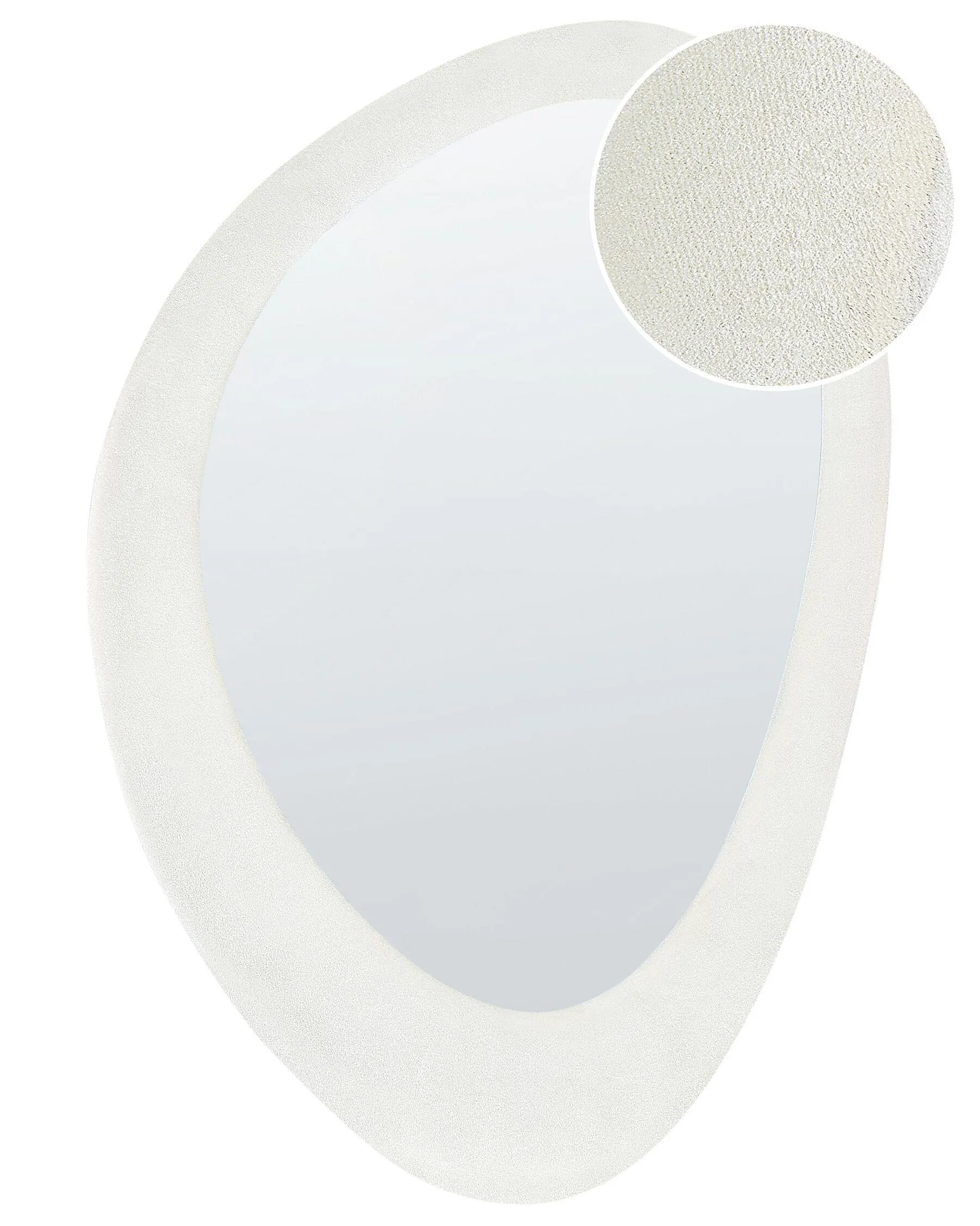 Espejo AUDES 60 cm 90 cm Terciopelo Blanco crema