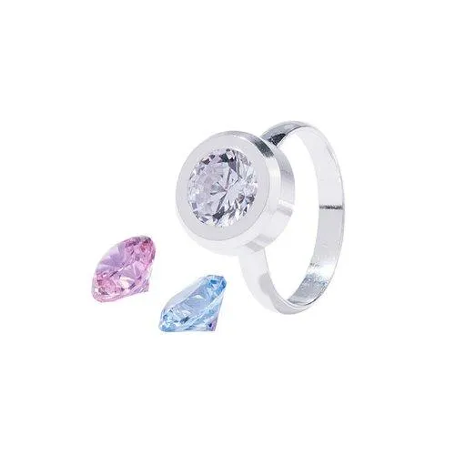 Anillo solitario intercambiable plata