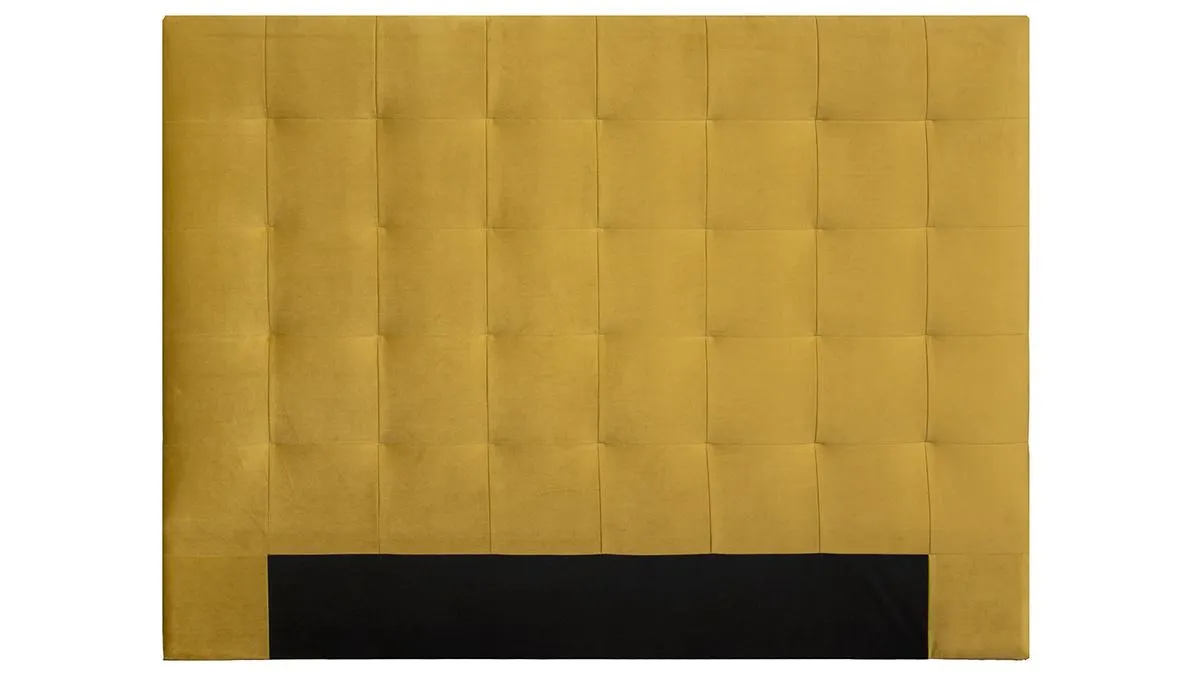 Cabecero en terciopelo mostaza 160 cm HALCIONA