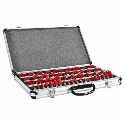 Maletín de aluminio de 50 fresas para madera