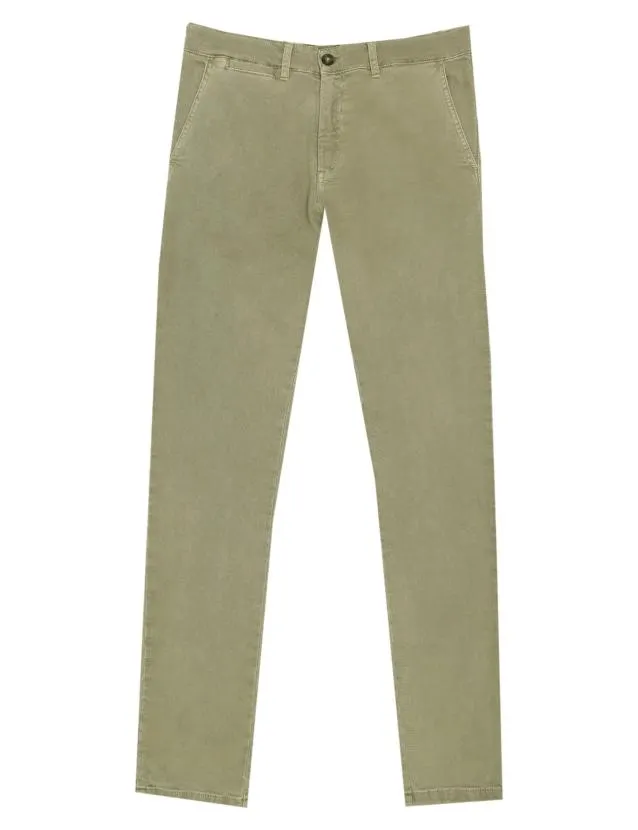 Pantalón sarga lavado Verde claro