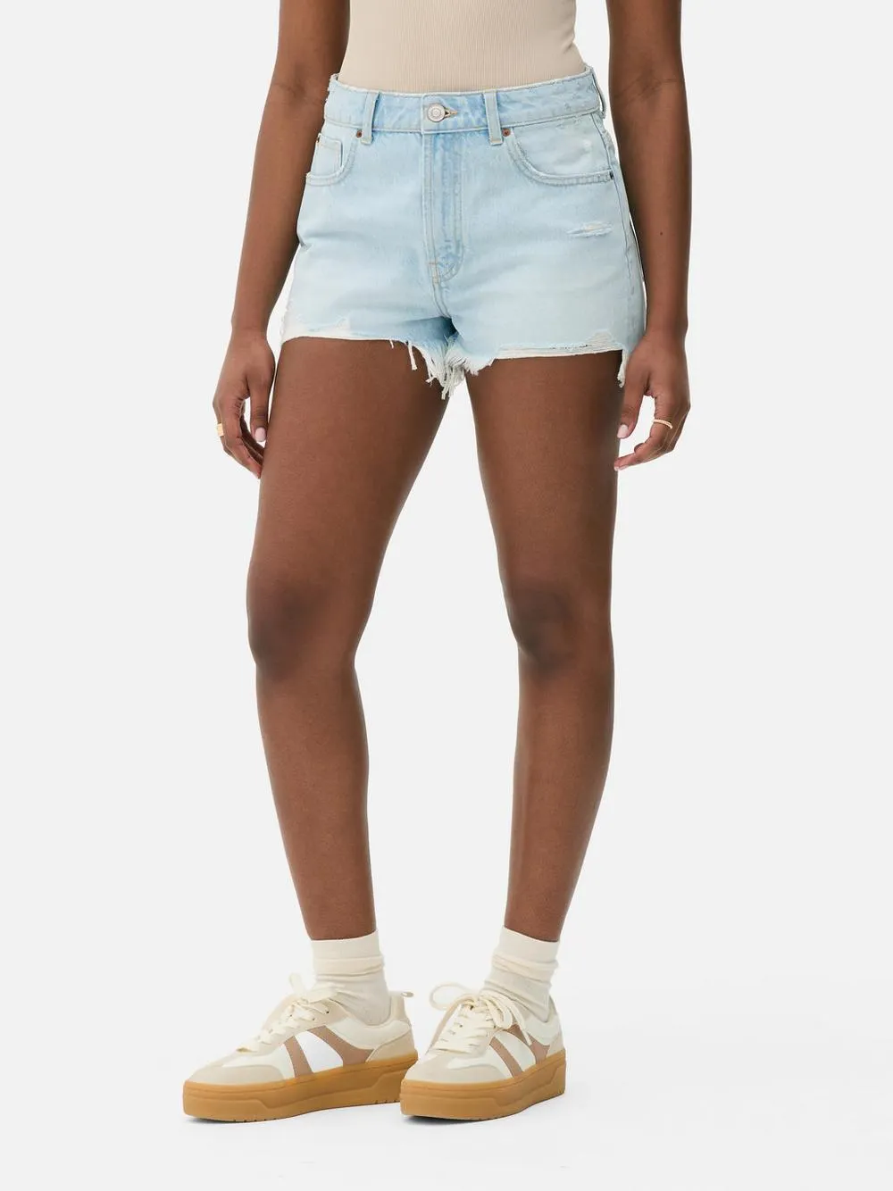 Ripped Denim Shorts