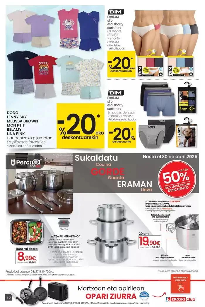 Catálogo de Prezio merkeagoa HIPERMERKATUAK EROSKI 27 de marzo al 8 de abril 2025 - Página 36