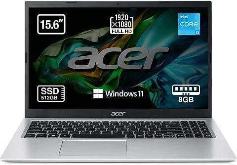 Portátil - Acer Aspire 3 A315-58-32EE, 15.6" Full HD, Intel® Core™ i3-1115G4, 8GB RAM, 512GB SSD, UHD, Windows 11 Home, Gris