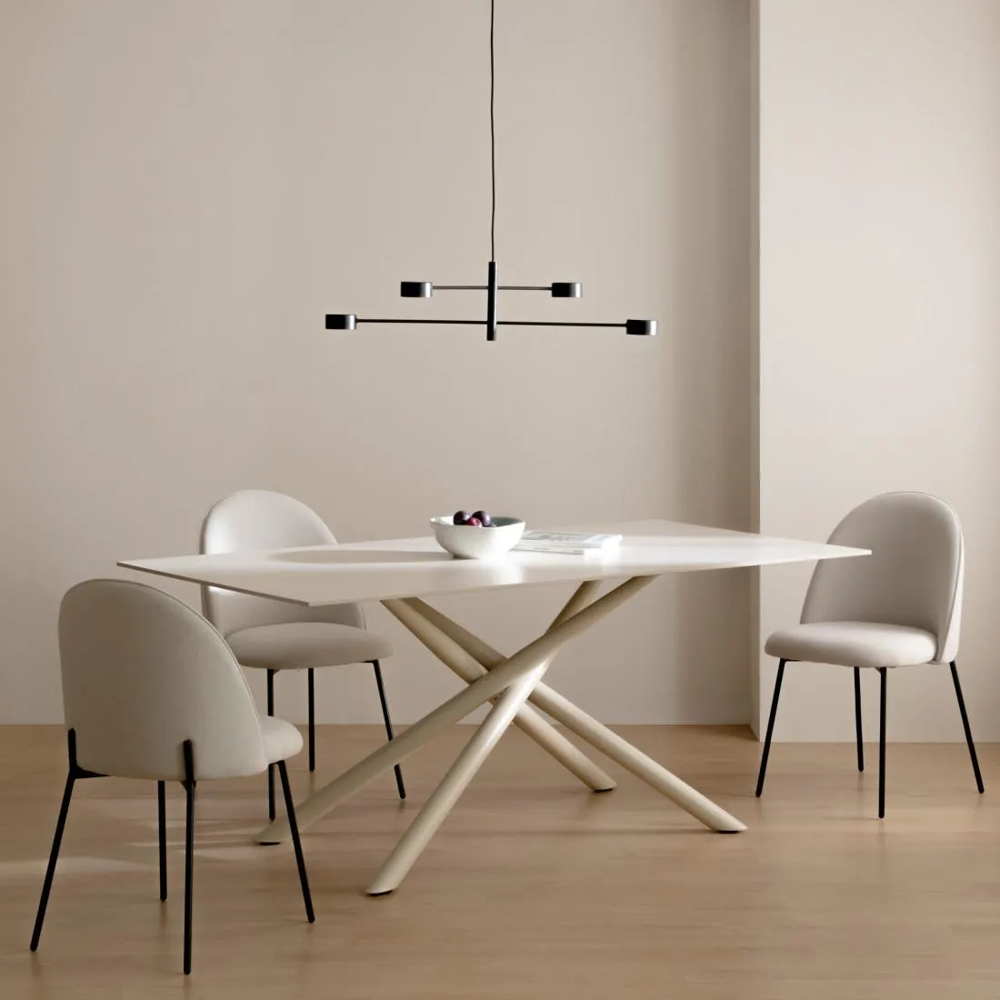 Mesa de comedor rectangular beige 180