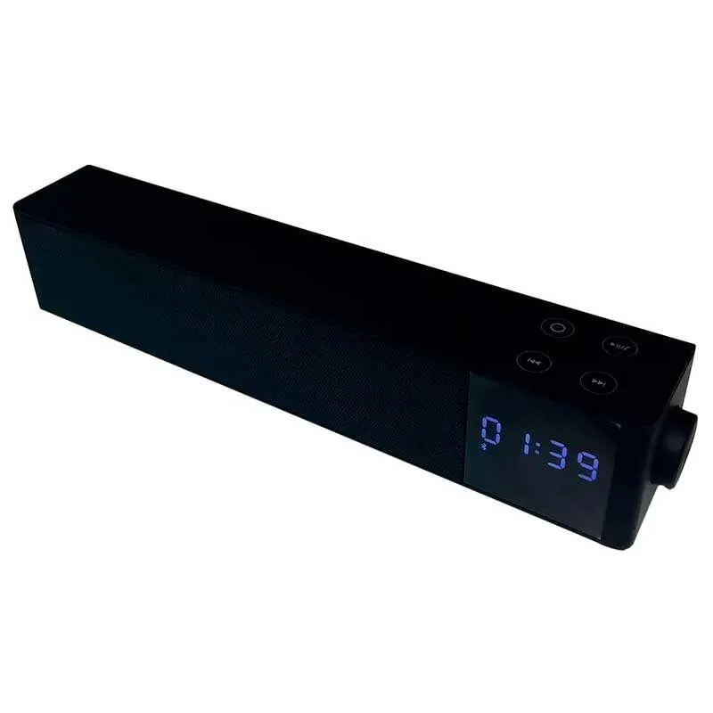 Altavoz Infiniton K19 2x5W 2200mAh Bluetooth alarma negro 6x31x5,7 cm