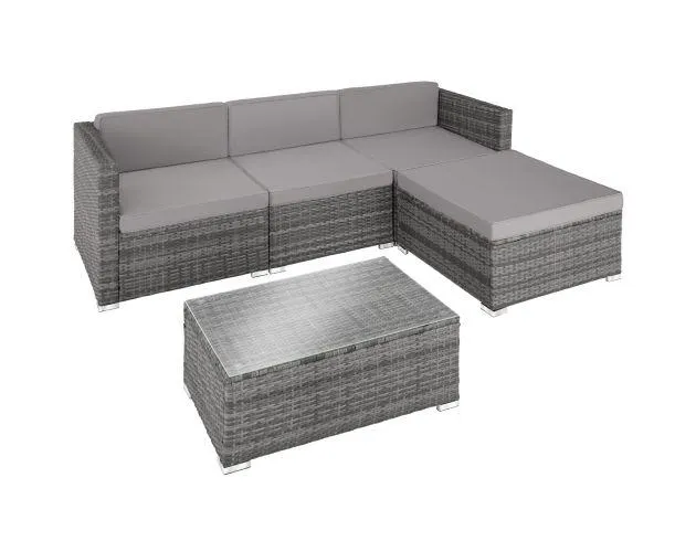 Conjunto de ratán florenz, gris