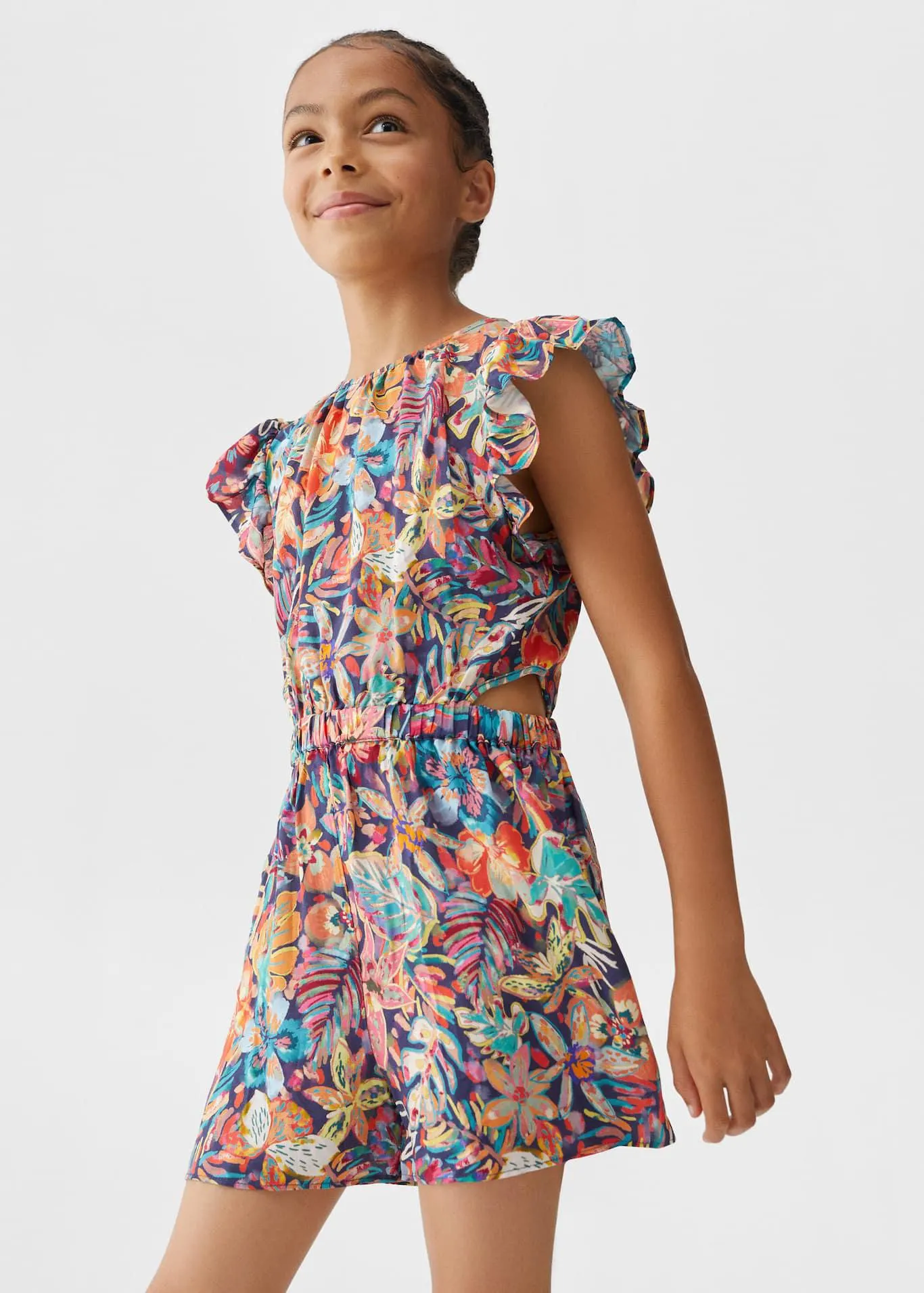 Yırtmaçlı desenli tulum