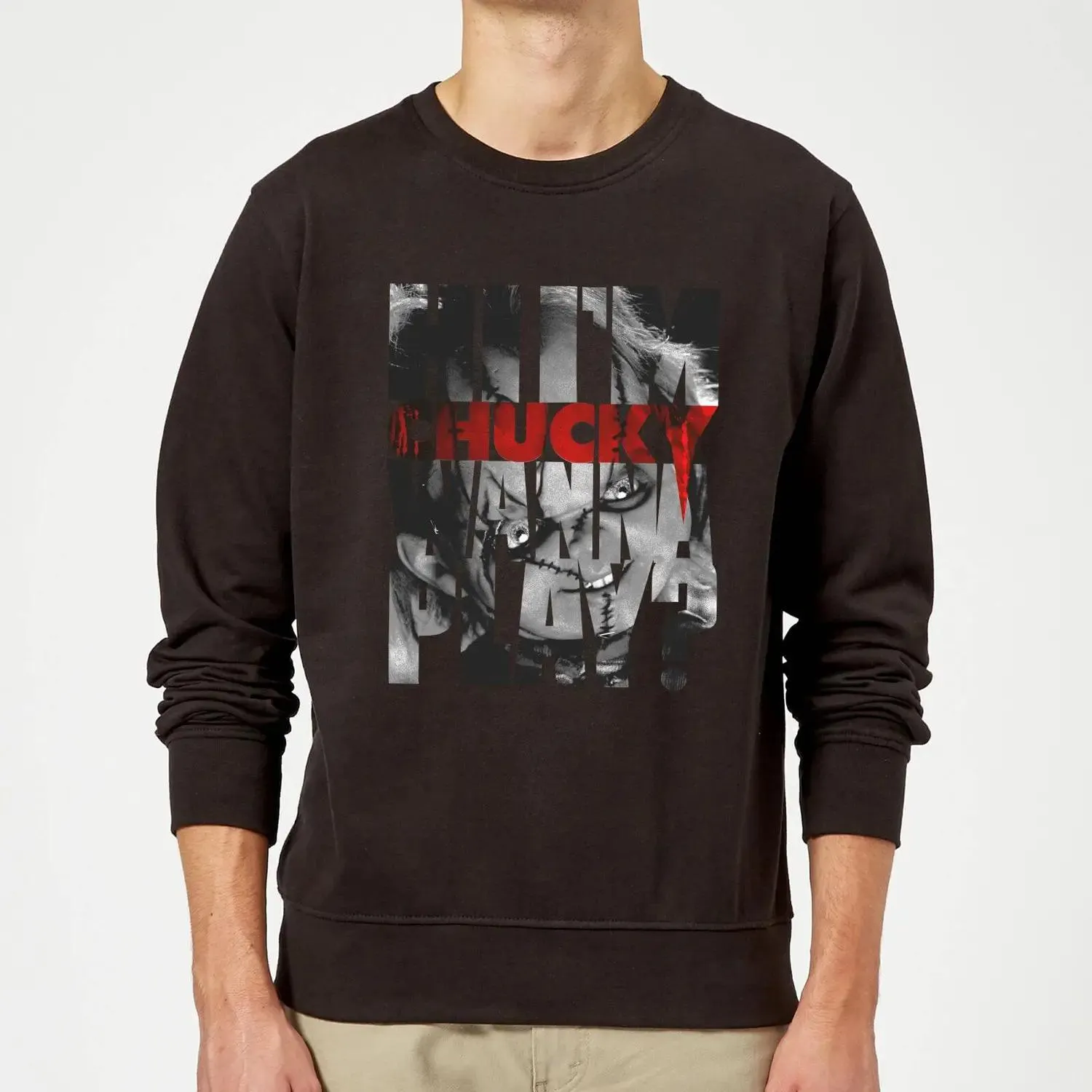 Sudadera Chucky Typographic - Hombre - Negro