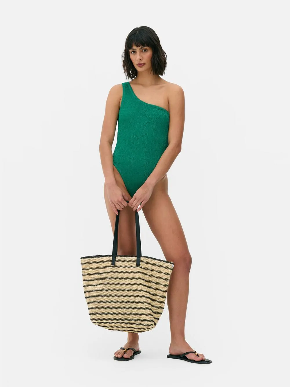 Costume da bagno intero monospalla increspato