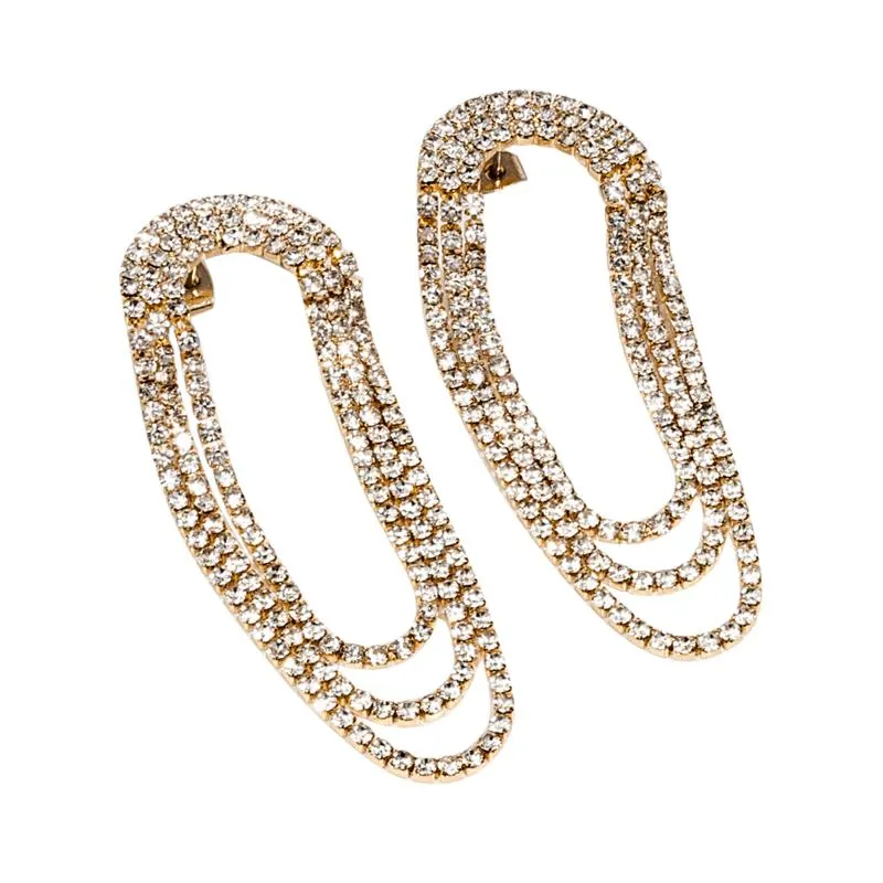 Pendientes ovalados strass fiesta