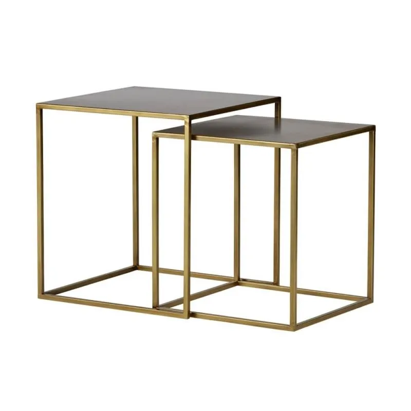 Set Mesas Auxiliares Ziva Doradas