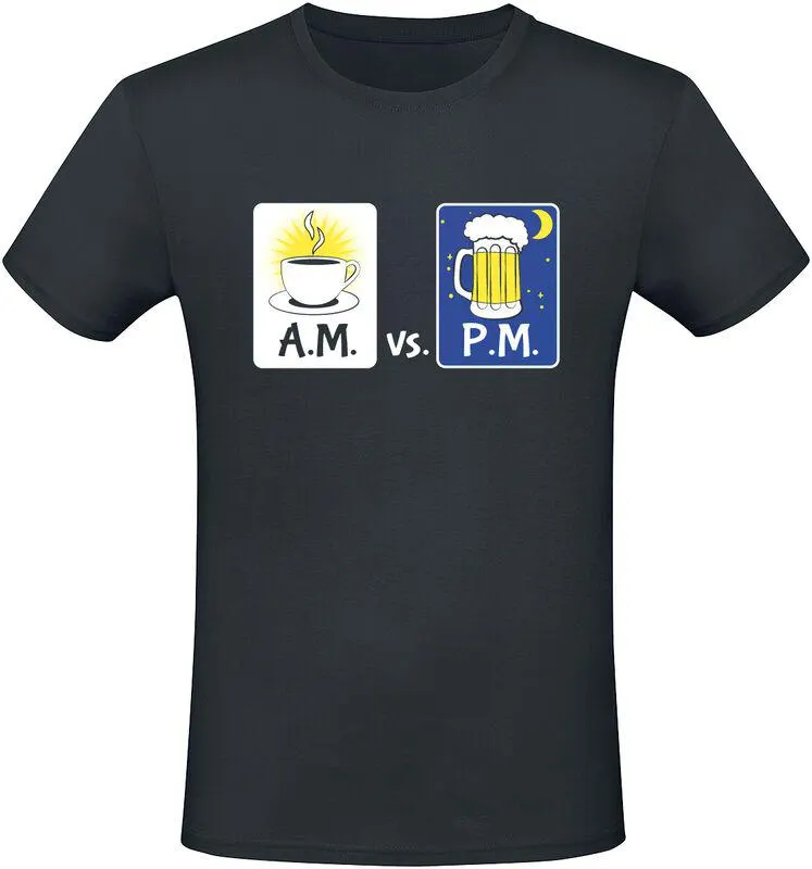 "A.M. vs. P.M." Camiseta Negro de Alcohol & Party