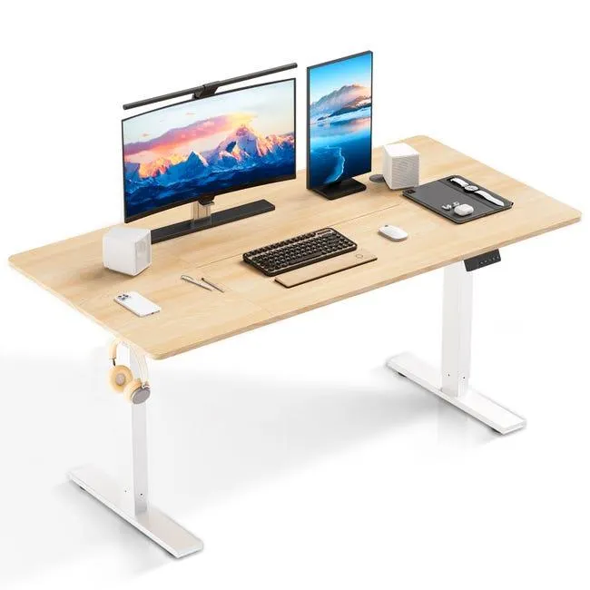 Mesa eléctrica ajustable 60x110 cm, Altura 70-117 cm, Función memoria, Rebote en caso de resistencia, Modo ahorro de energía.