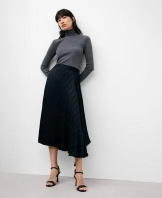 Black midi skirt with side godet