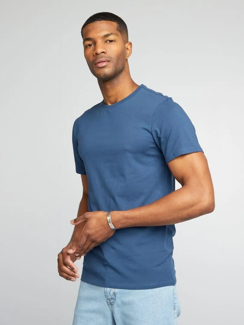 Camiseta lisa - Muscle fit - AZUL