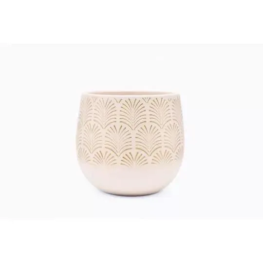 MACETERO CARMEN BEIGE/ORO D14XH13CM