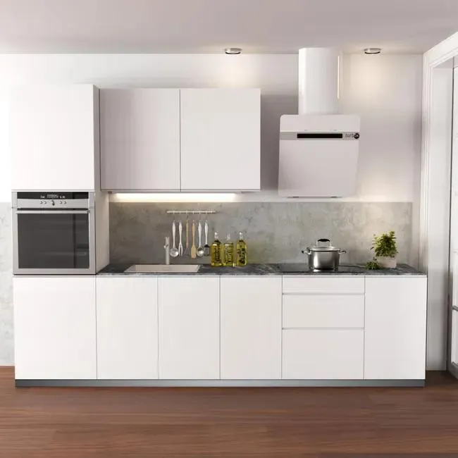Cocina en kit DELINIA id con altos TOKIO blanco brillo 3.00 m