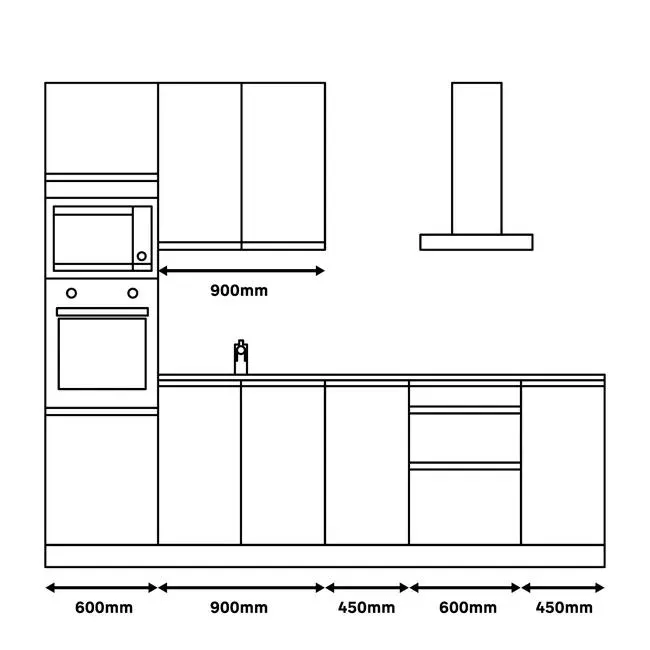 Cocina en kit DELINEA id ATENAS blanco brillo 3.00 m