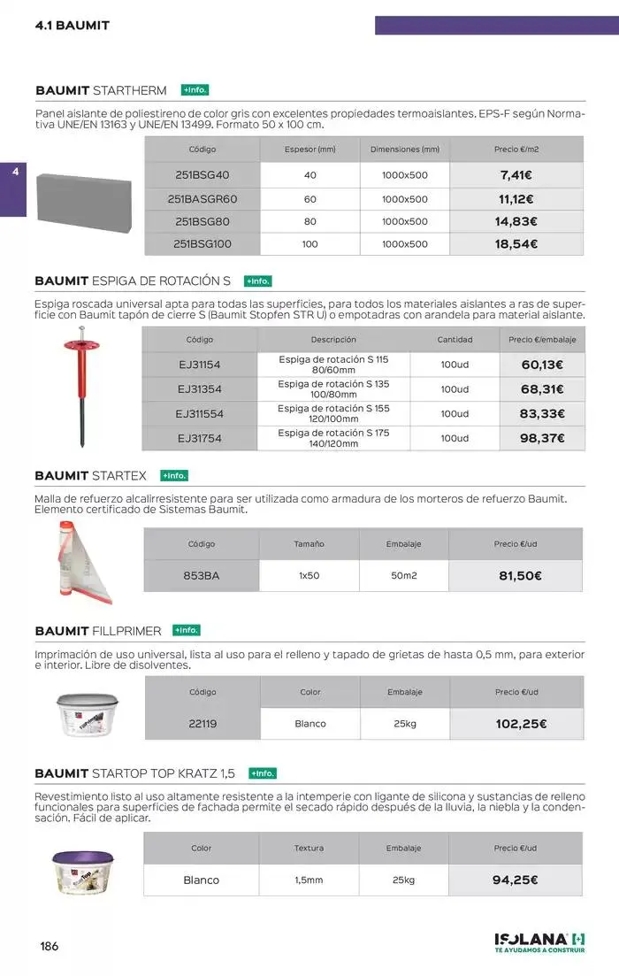 Catálogo de FACHADAS – TARIFA ISOLANA 2025 9 de enero al 30 de junio 2025 - Página 5