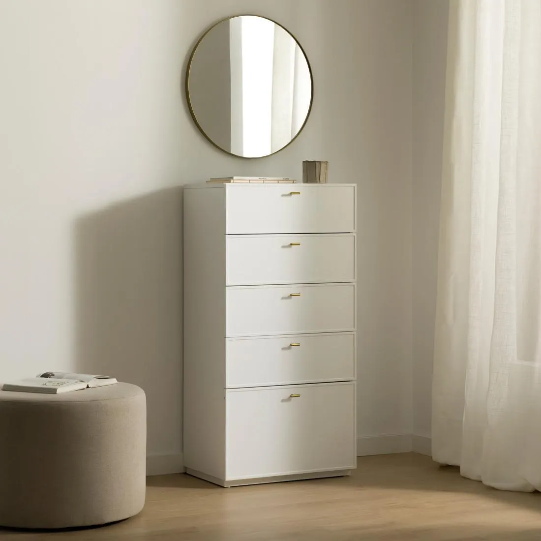 Sinfonier blanco 5 cajones