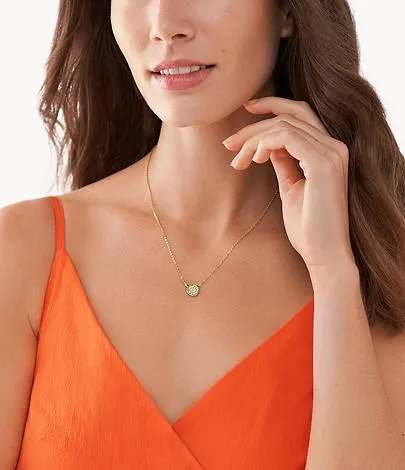 Collar con colgante de acero inoxidable en tono dorado