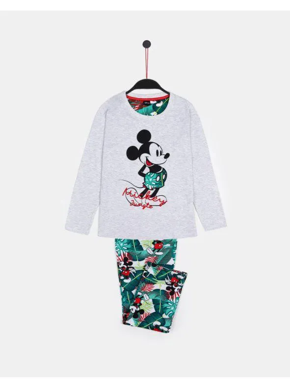 Pijama Manga Larga Mickey Jungle Para Niña