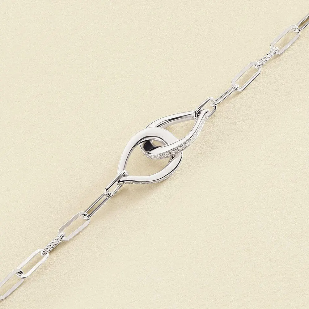 Pulsera de cadena GEMINI - Cristal / Plateado