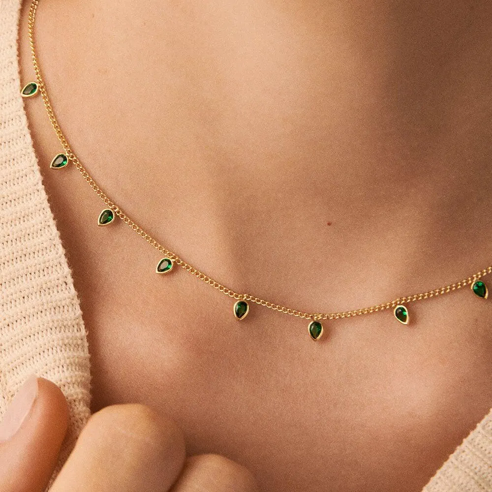 Collar corto NEITH - Verde / Dorado