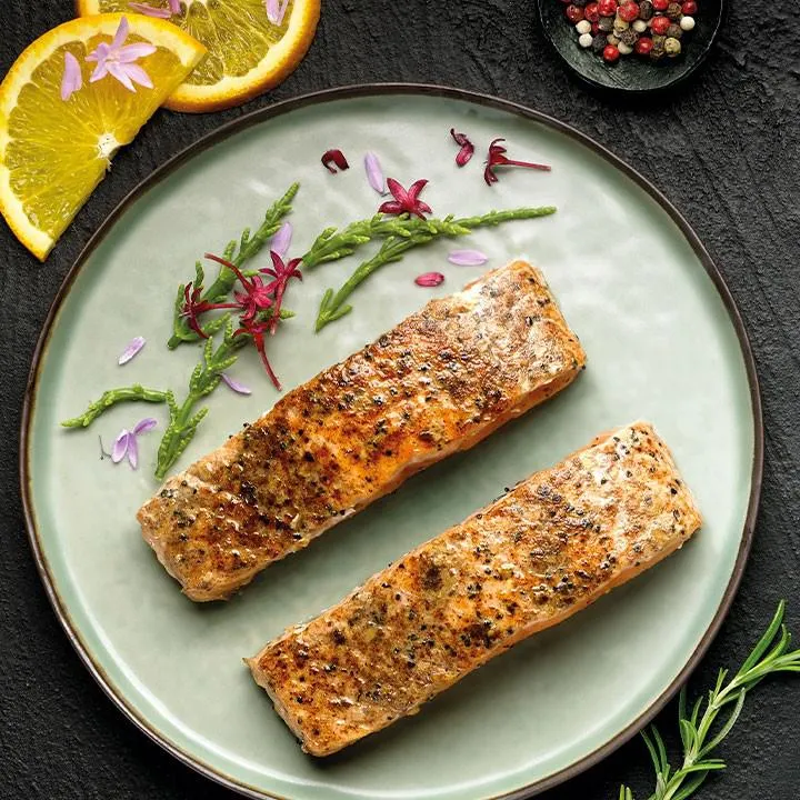 Lomos de salmón a la naranja