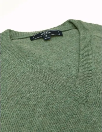 Jersey lana pico Verde claro