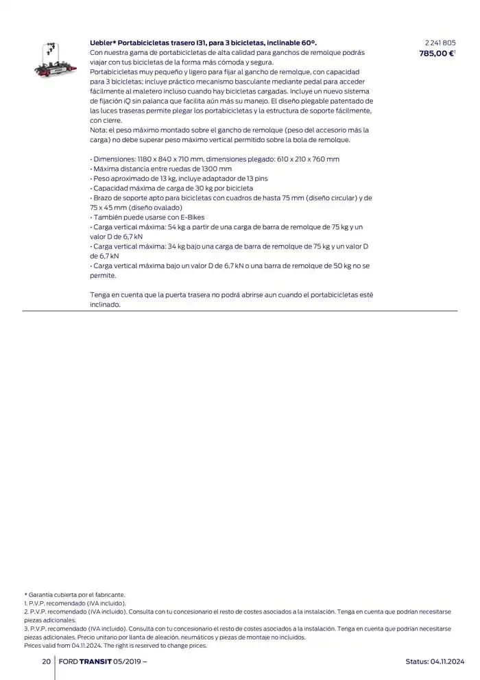 Catálogo de Ford de accesorios Transit Van 13 de noviembre al 13 de noviembre 2025 - Página 20