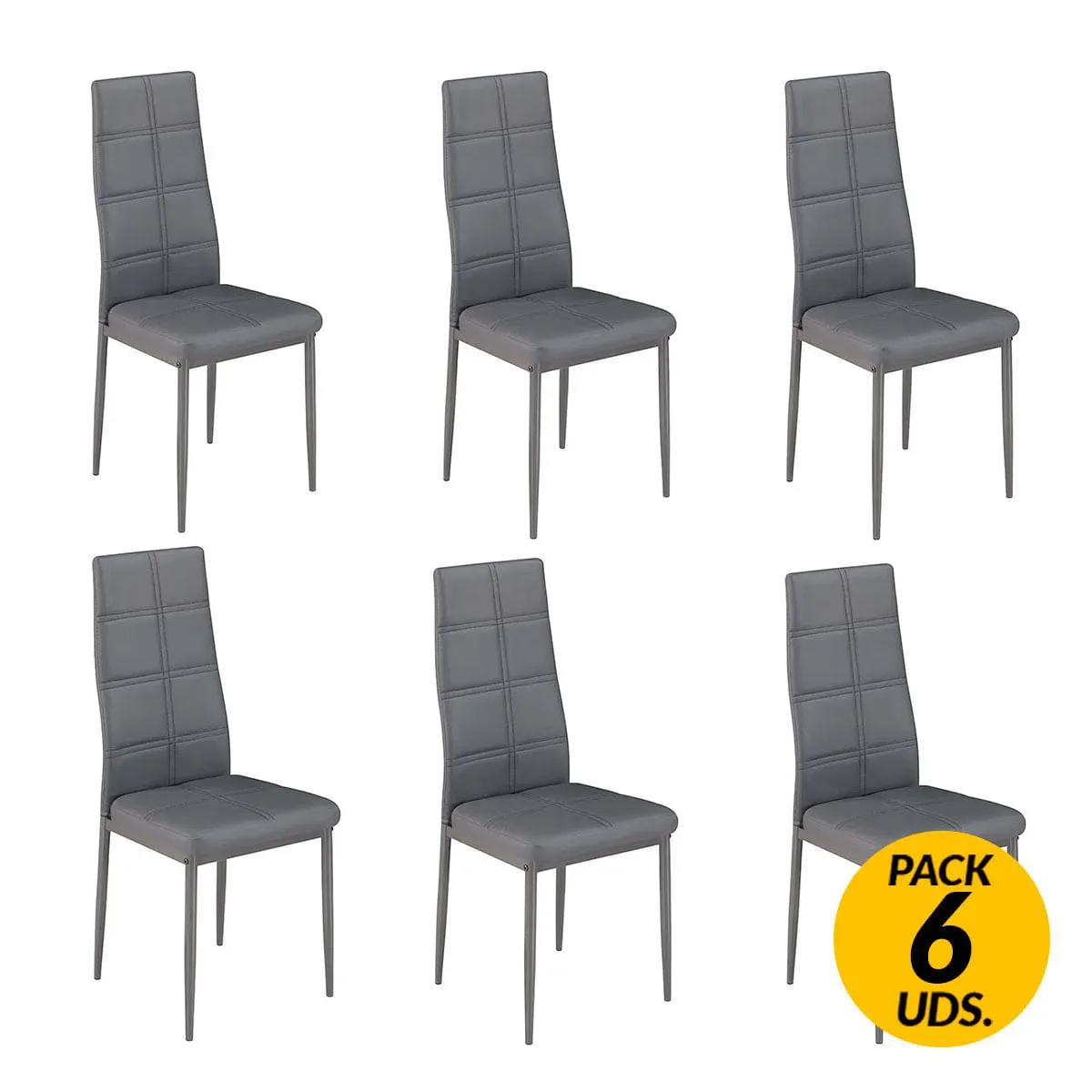 Pack de 6 sillas Axiss gris 96,6x40x39,7 cm