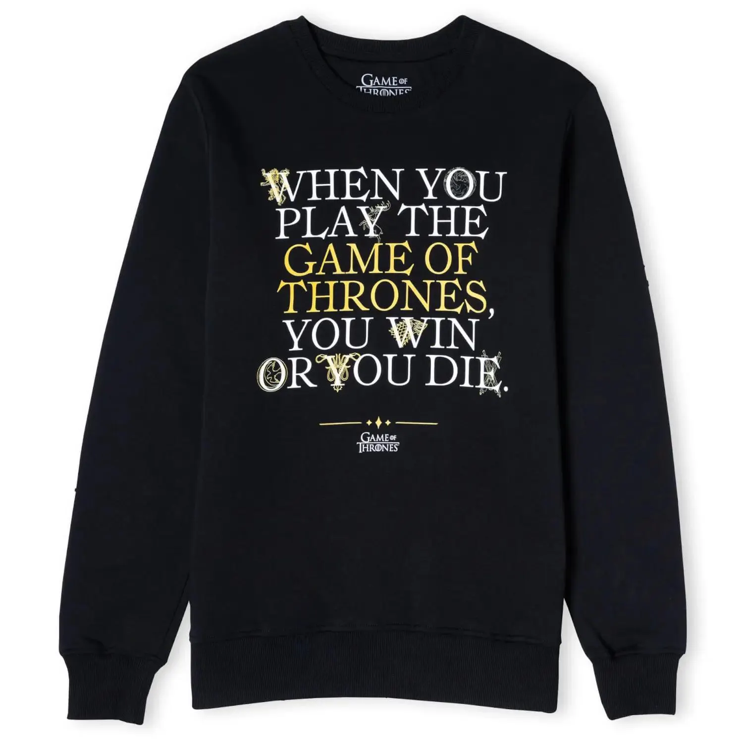 Sudadera unisex Win Or Die de Juego de Tronos - Negro