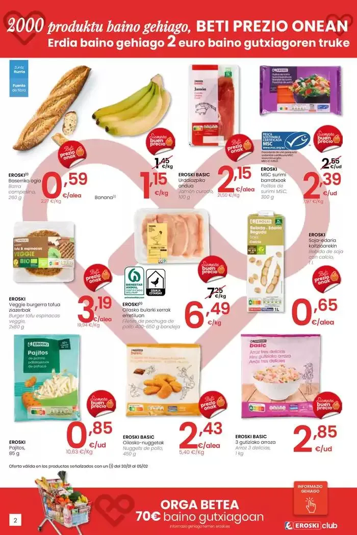 Catálogo de 2000 produktu baino gehiago, BETI PREZIO ONEAN EROSKI CENTER 30 de enero al 11 de febrero 2025 - Página 2