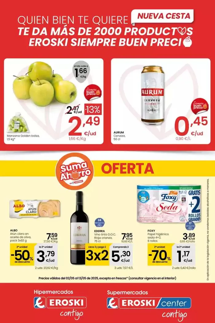 Catálogo de SUMA AHORRO HIPERMERCADOS EROSKI 2 de mayo al 13 de mayo 2025 - Página 1