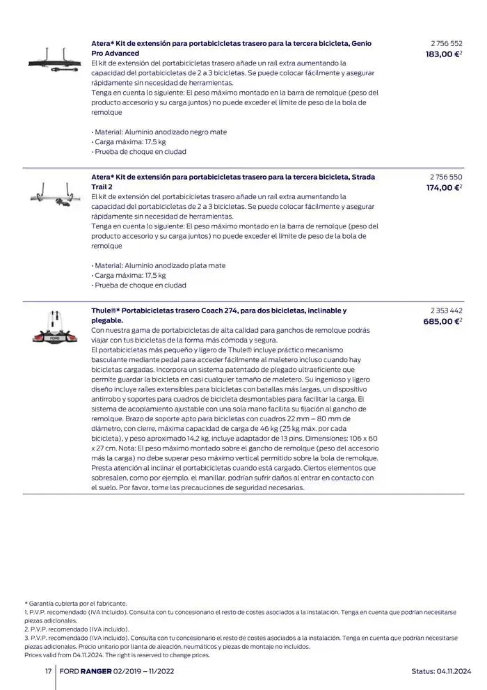 Catálogo de Ford de accesorios Ford Ranger 13 de noviembre al 13 de noviembre 2025 - Página 17
