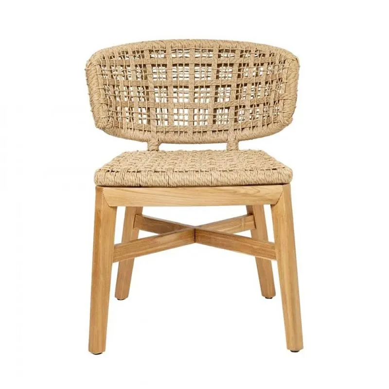 Teak and rope dining chair, Urma