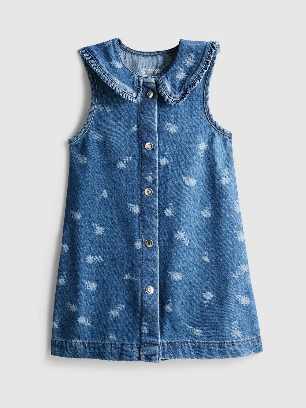 1,5-8 años | Vestido vaquero con estampado de flores