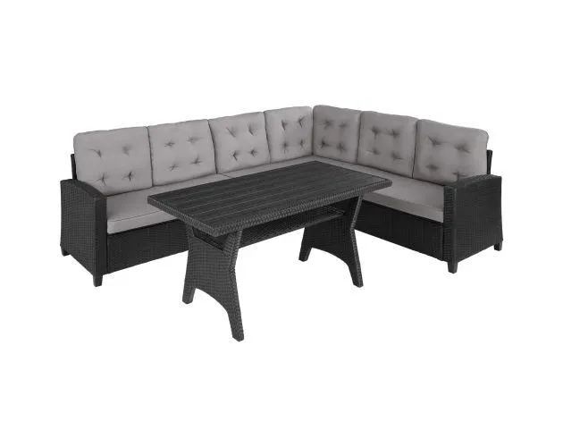 Conjunto de ratán catania, negro