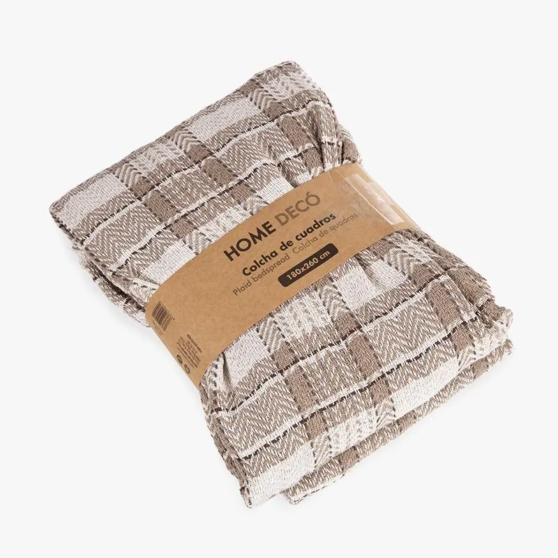 COLCHA CUADROS 180X260CM