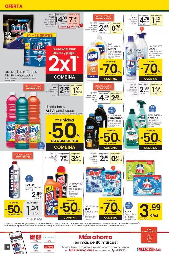 Catálogo de Más de 2000 productos, SIEMPRE A BUEN PRECIO HIPERMERCADOS EROSKI 4 de enero al 14 de enero 2025 - Página 30
