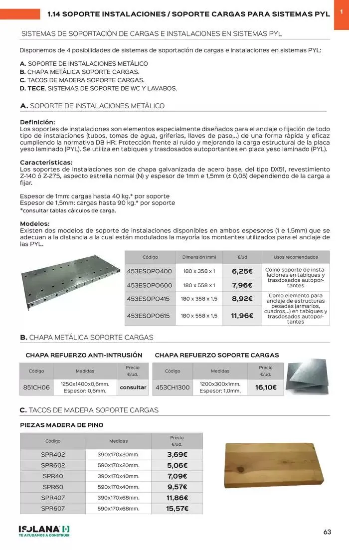 Catálogo de PLACA DE YESO LAMINADO – TARIFA ISOLANA 31 de marzo al 31 de marzo 2025 - Página 58