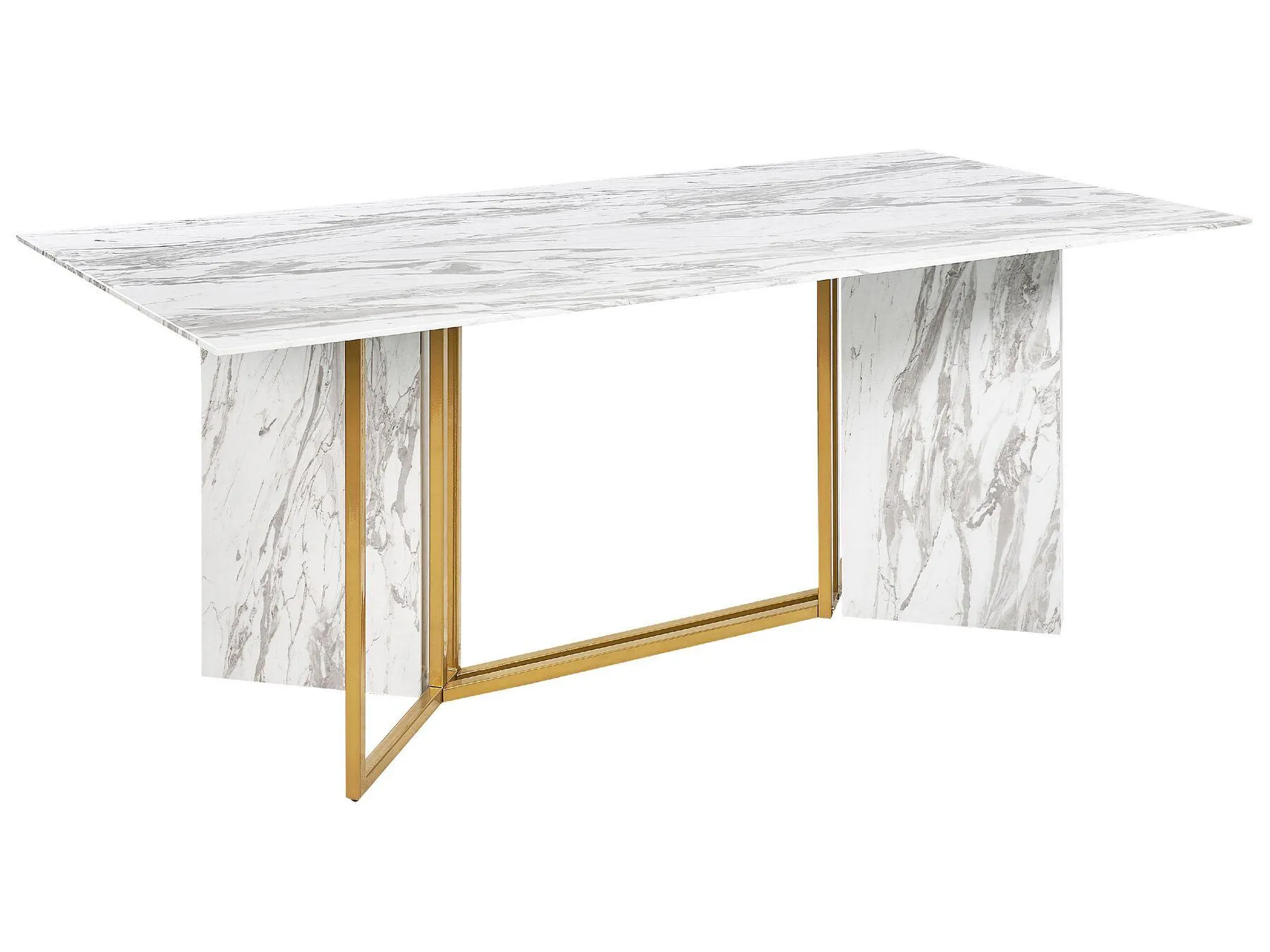 Mesa de comedor CALCIO Mármol blanco 200 cm 100 cm