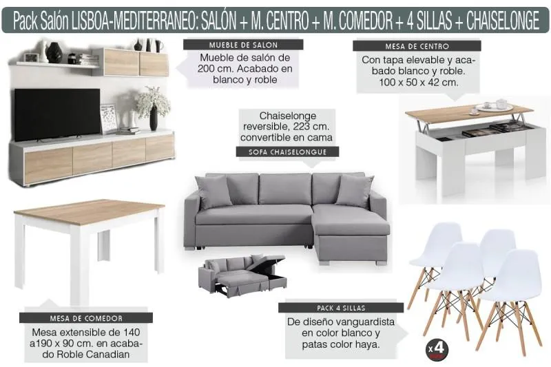 Pack AHORRO Salón LISBOA MEDITERRANEO