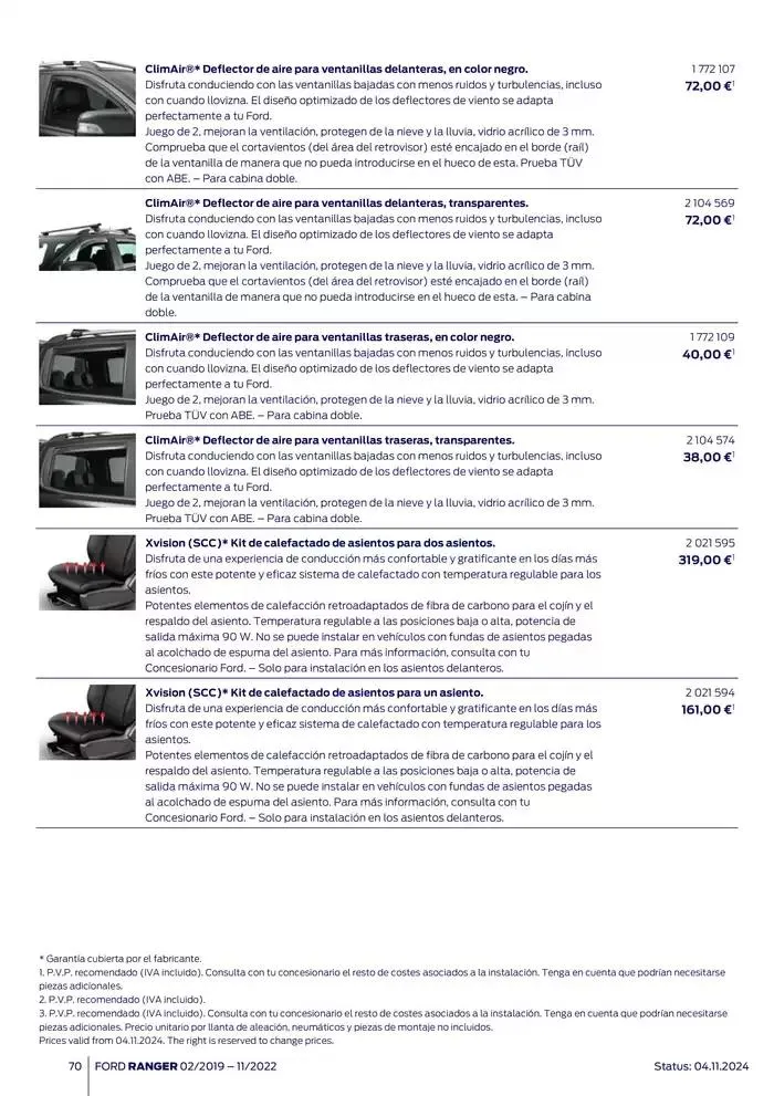 Catálogo de Ford de accesorios Ford Ranger 13 de noviembre al 13 de noviembre 2025 - Página 70
