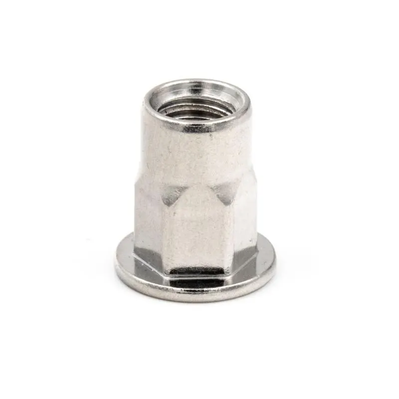 TUERCA REMACHABLE SEMI-HEXAGONAL FONDO ABIERTO CABEZA ANCHA ACERO M4 X 11,5