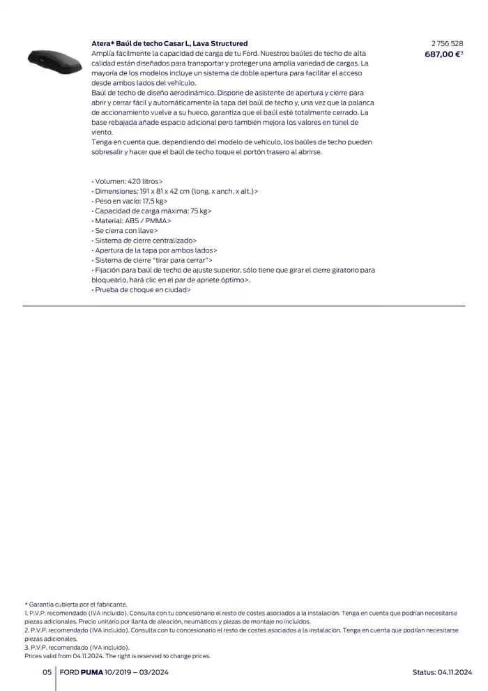 Catálogo de Ford de accesorios Ford Puma 13 de noviembre al 13 de noviembre 2025 - Página 5